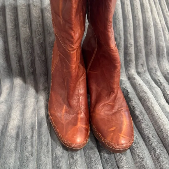 Vintage Cole Hann Nike Air G Series Heeled Brown Leather Boots - Picture 4 of 8